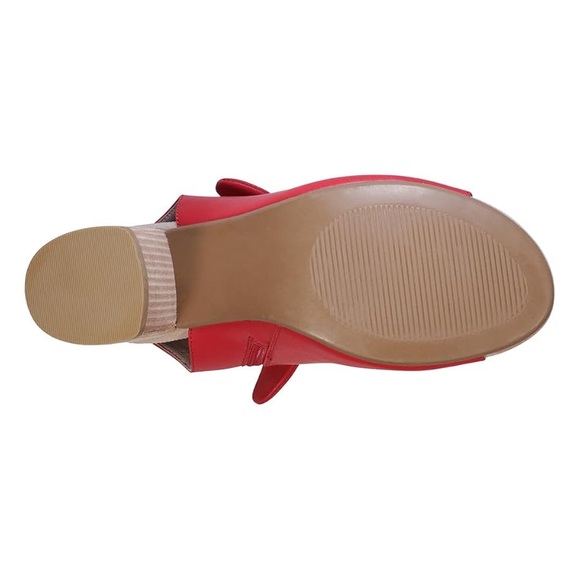 Good Choice Kimora Red Bow Detail Open-Toe Block Heel Shooties Sz 7.5 BNWB - Picture 4 of 8